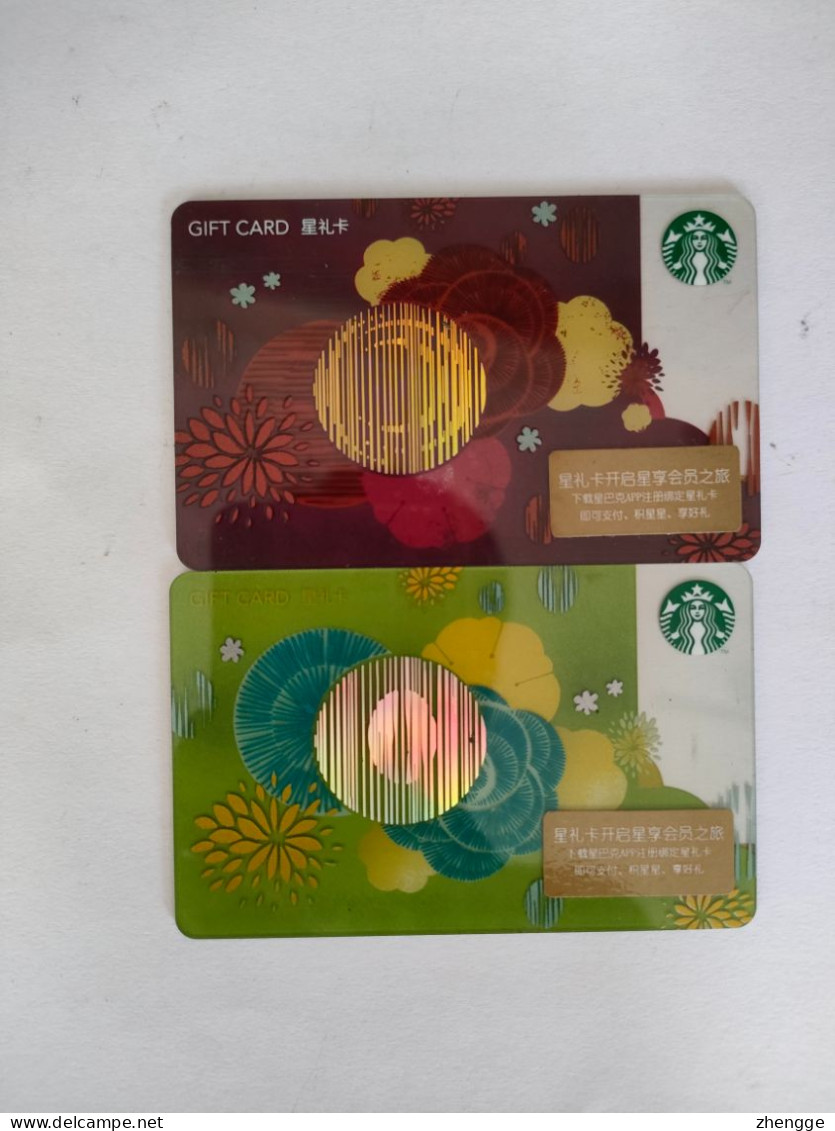 China Gift Cards, Starbucks, 2018,(2pcs) - Gift Cards