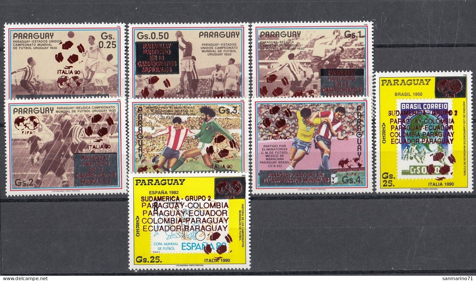 PARAGUAY 4373-4380,unused - 1990 – Italie