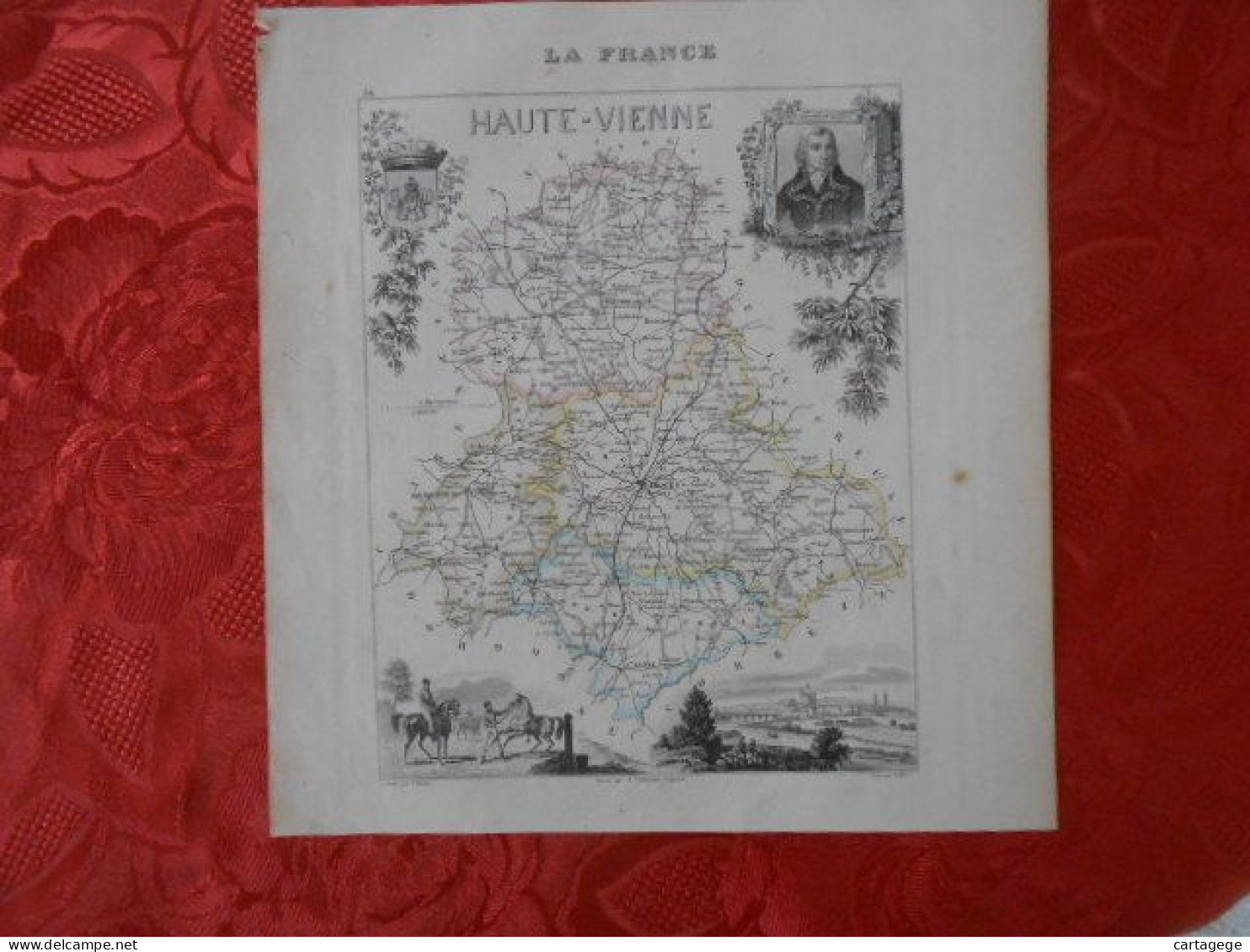 CARTE VUILLEMIN DEPARTEMENT DE LA HAUTE-VIENNE (87) - Carte Geographique