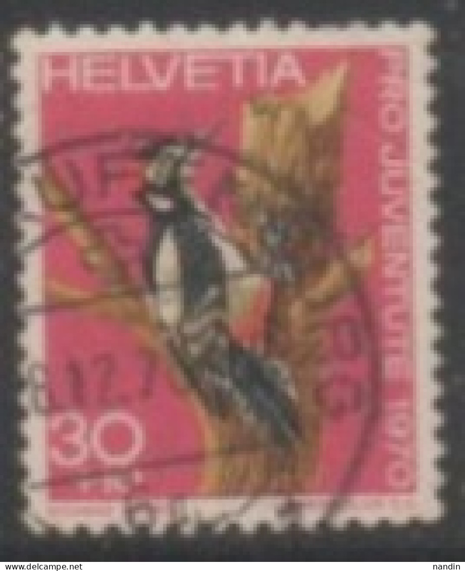 1970 SWITZERLAND USED STAMP ON BIRD/Dendrocopos Major-Woodpecker - Marine Web-footed Birds