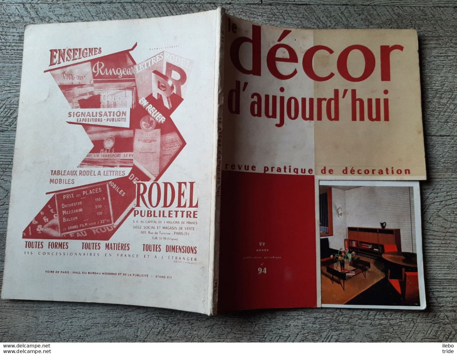 Revue N°94 Décor D'aujourd'hui 1954 Salon Arts Ménagers Bars Salons Rotin Jardin éclairage - Haus & Dekor