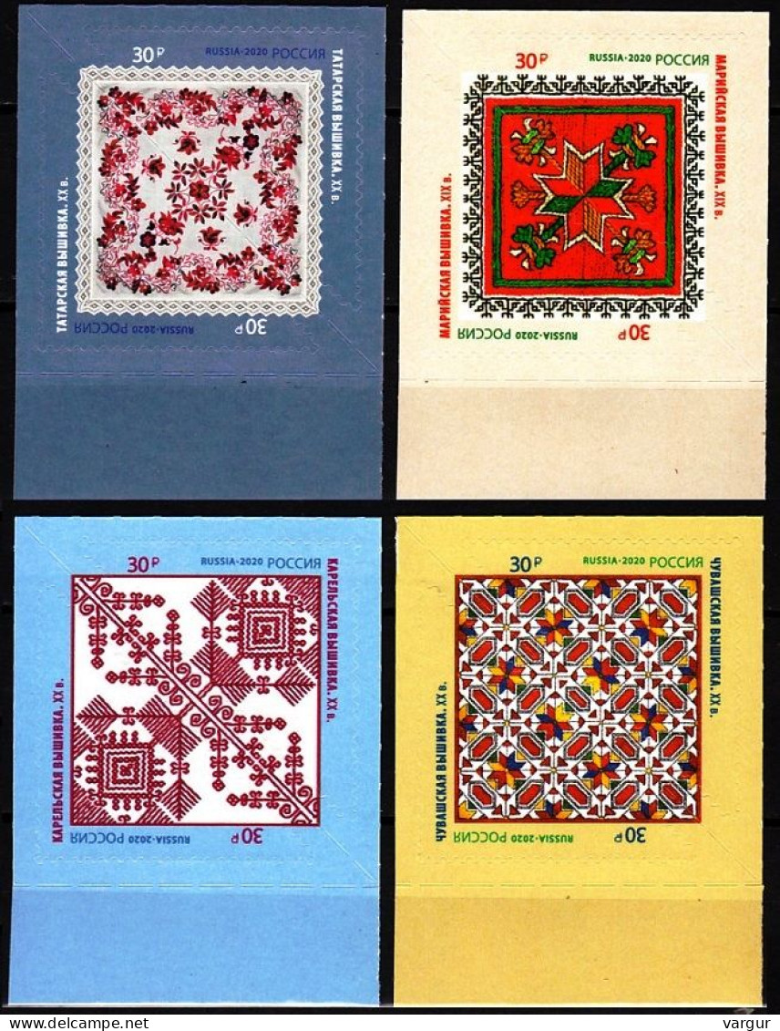 RUSSIA 2020-39 Folk Art Handicrafts: Embroidery. TB Pairs, Mint Adhesive - Autres & Non Classés