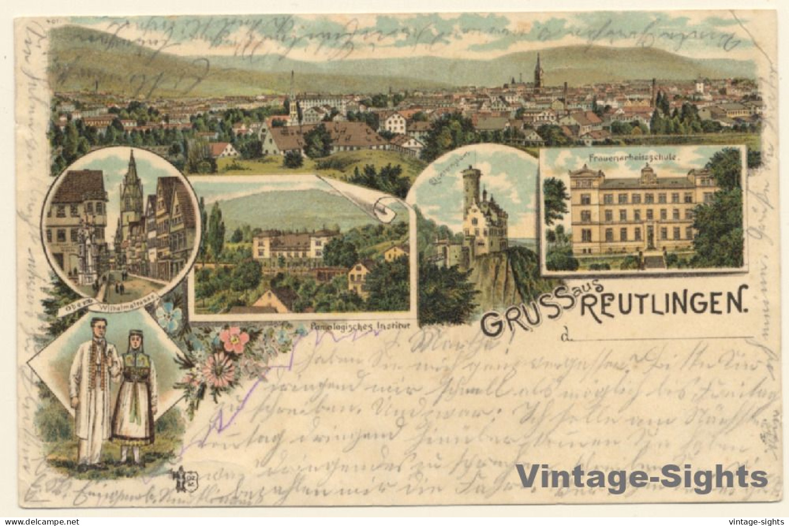 Reutlingen: Frauenarbeitsschule - Pomologisches Institut (Vintage PC Litho 1902) - Reutlingen