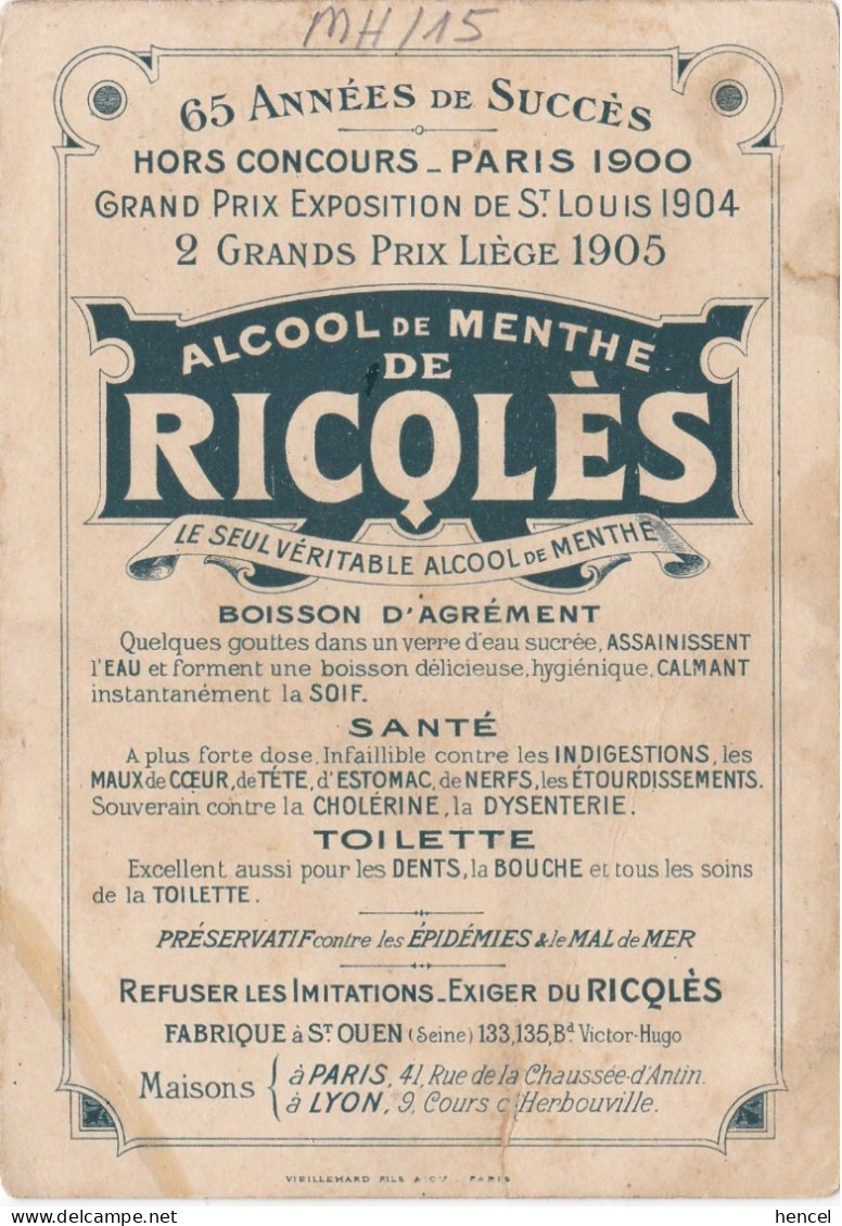Uniformes De L'Armée Française (1789 1906)."Les Cuirassiers De La Moskowa"(1812).Carte Publicitaire "RICQLES" - Divise
