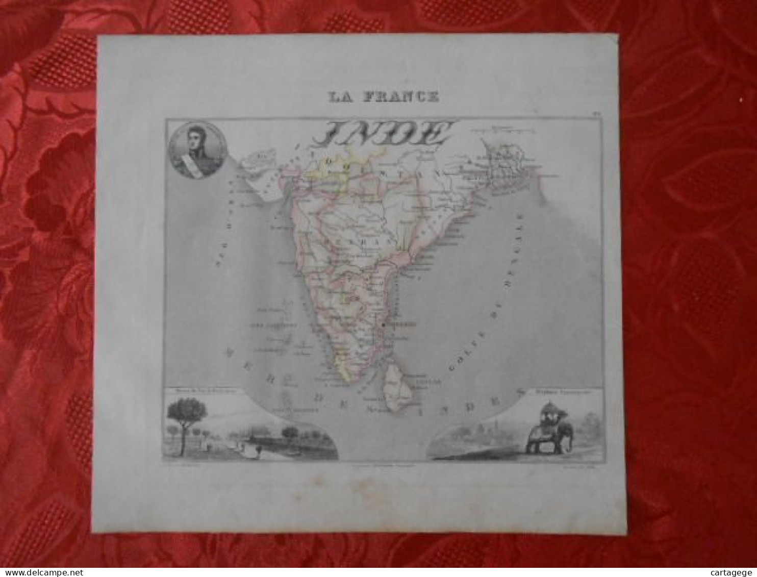 CARTE VUILLEMIN DEPARTEMENT DE L'INDE - Carte Geographique