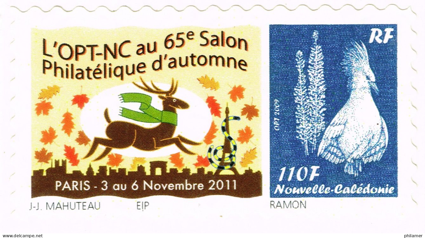 NOUVELLE CALEDONIE NEW CALEDONIA Timbre A Moi Personnalis Public YT 1138 TPNC14 Salon Paris Cerf 2011 Ramon Neuf TB - Unused Stamps