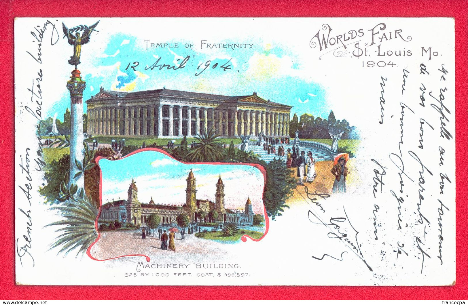 ETATS-UNIS 133 - WORLDS FAIR St. LOUIS Mo 1904 - Temple Of Fraternity - St Louis – Missouri