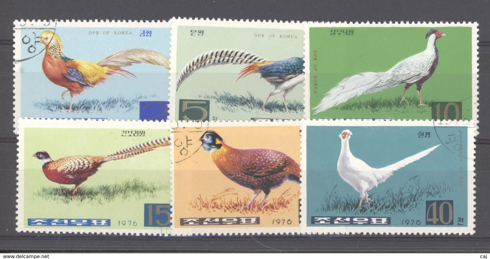 Corée Du Nord  -  1976   :   Yv  1363 A-F  (o)   Oiseau - Corea Del Nord