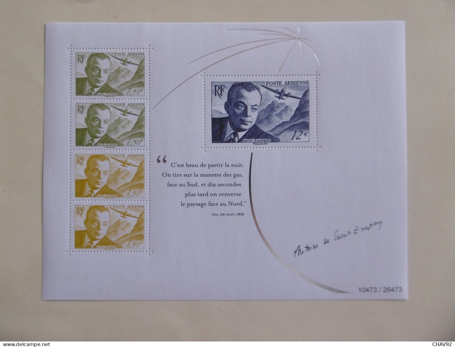 2021 PA   F89 * *  BF DE   SAINT EXUPERY     DANS SON EMBALLAGE D ORIGINE - 1960-.... Mint/hinged