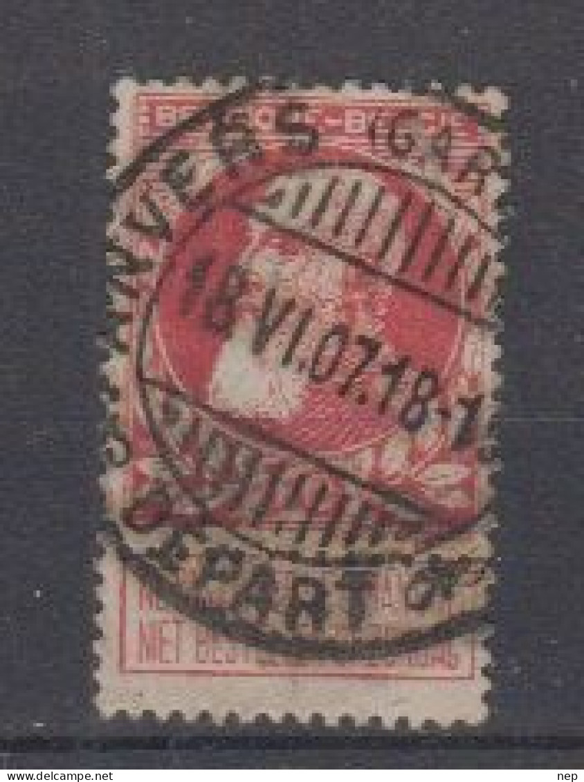 BELGIË - OPB - 1905 - Nr 74 -  BRUGSTEMPEL (ANVERS (GARE CENTRALE) DEPART) - COBA  +8.00 € - 1905 Grosse Barbe