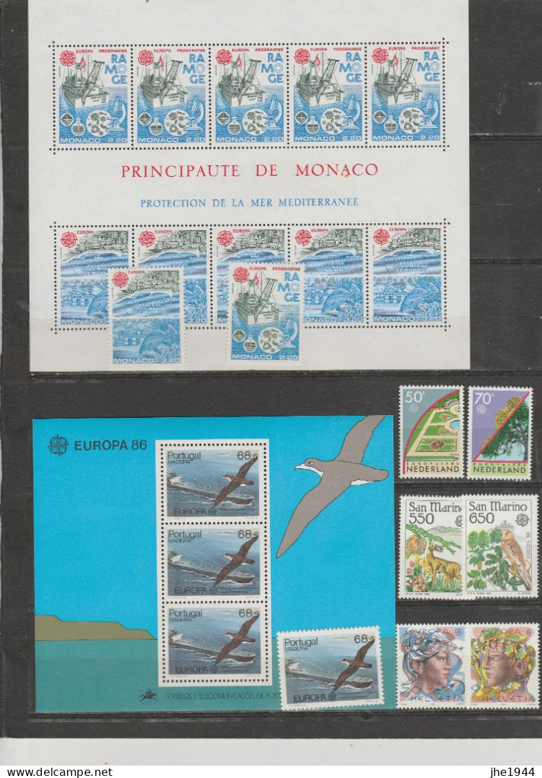 Europa 1986 Année Compléte Protection De La Nature ** - 1986