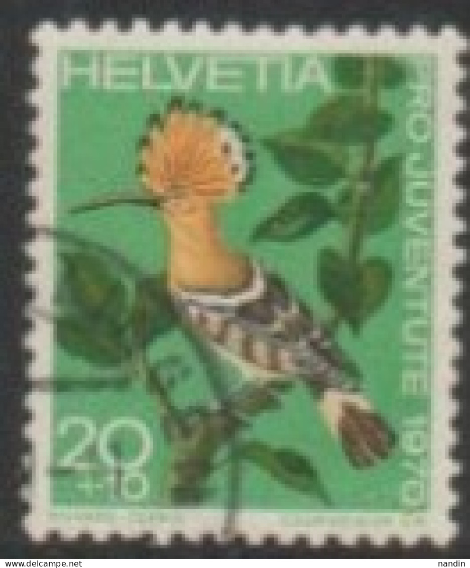1970 SWITZERLAND USED STAMP ON BIRD/Upupa Epops-Eurasian Hoopoe - Passereaux