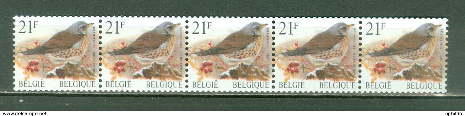 Belgique   R 89   * *  TB    Oiseau Grive   - Rouleaux