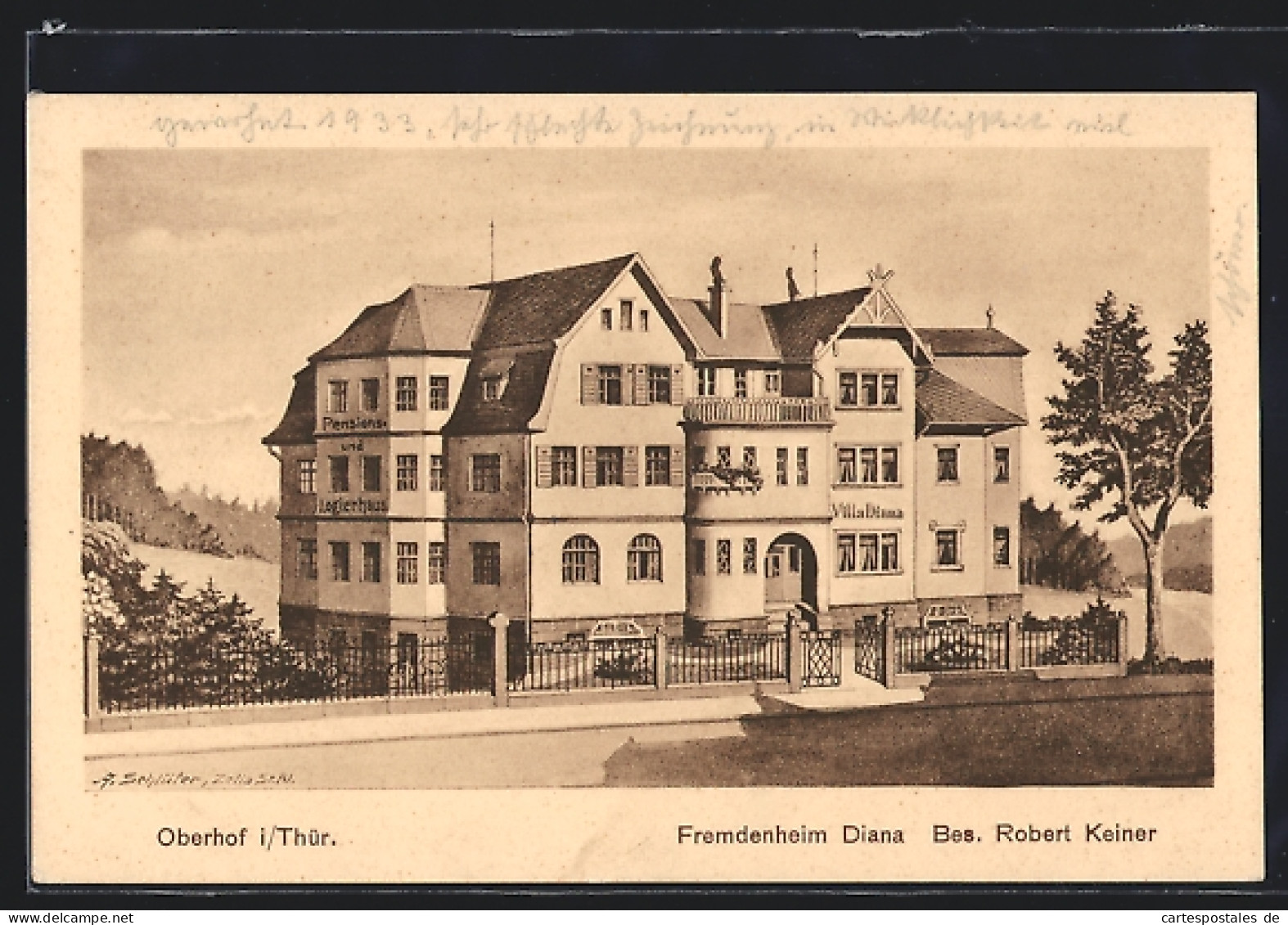 AK Oberhof I. Thür., Hotel-Fremdenheim Diana Robert Keiner  - Oberhof