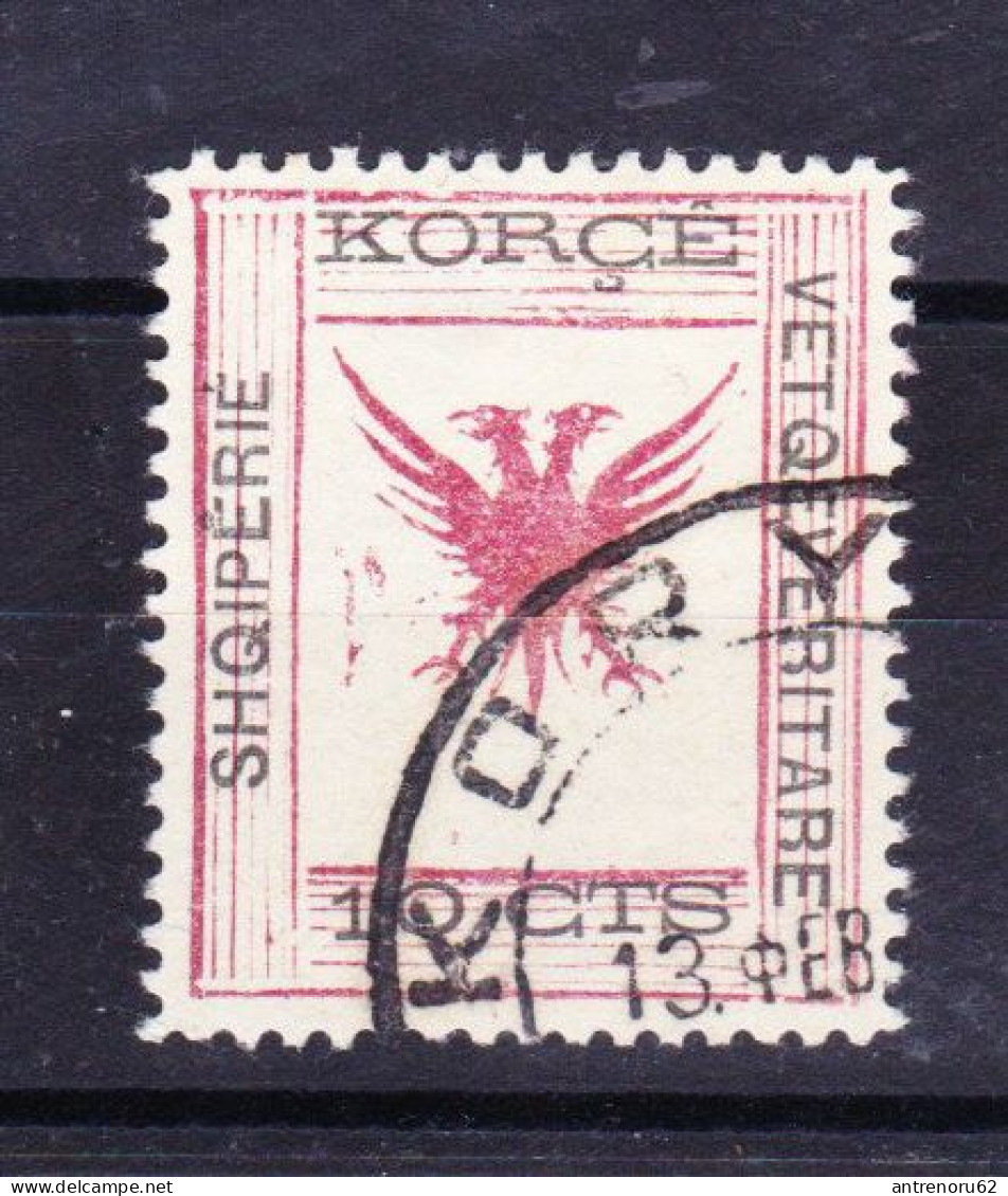 STAMPS-ALBANIA-KORCE-VETQEVERITARE-1917-USED-SEE-SCAN - Albanië