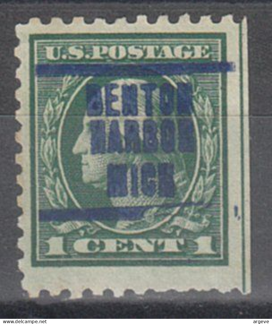 USA Precancel Vorausentwertungen Preo Locals Michigan, Benton Harbor 1914-207, Blue Color - Precancels