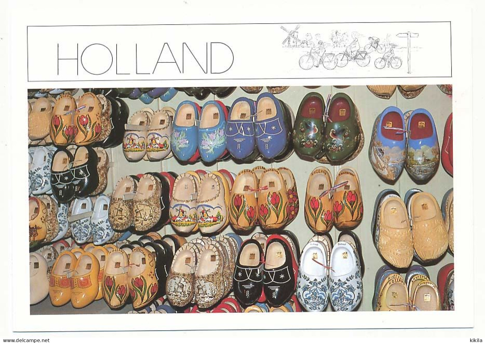 CPSM / CPM 10.5 X 15 SABOTS (16) Holland  Bicyclette Vélo Moulin à Vent "A View Of Holland  Woodenshoes" - Artisanat