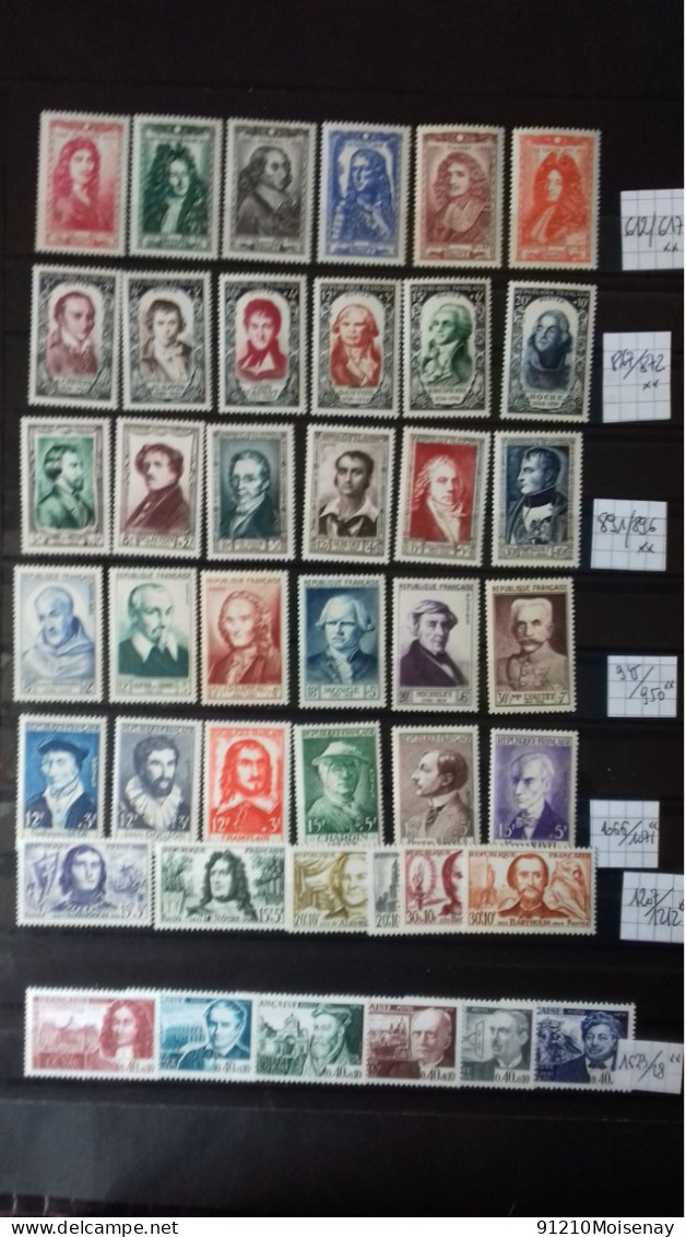 FRANCE  LOT  "PERSONNAGES CELEBRES"  SERIES COMPLETES** - Colecciones Completas