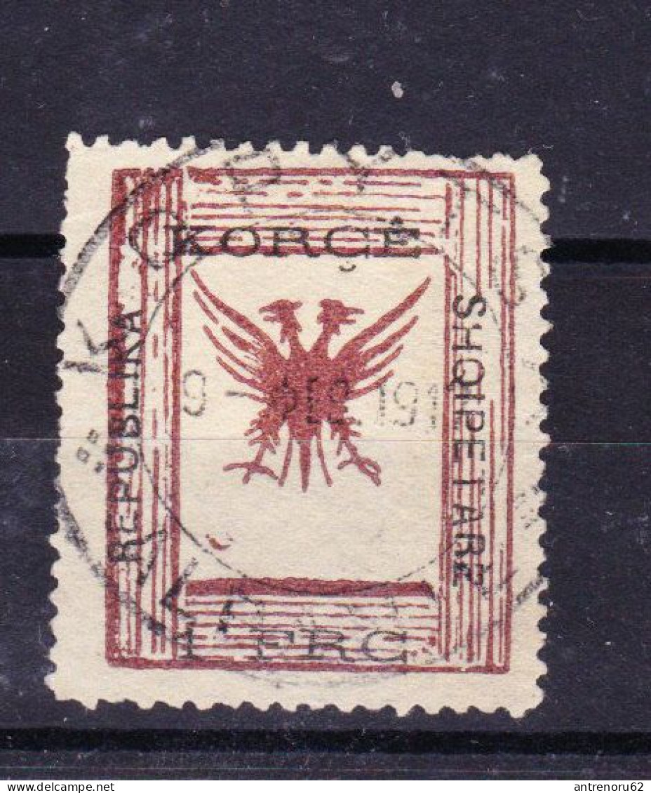 STAMPS-ALBANIA-KORCE-REPUBLIKA-SHQIPETARE-USED-1-FRC-1917-COTE-22 EURO - Albania