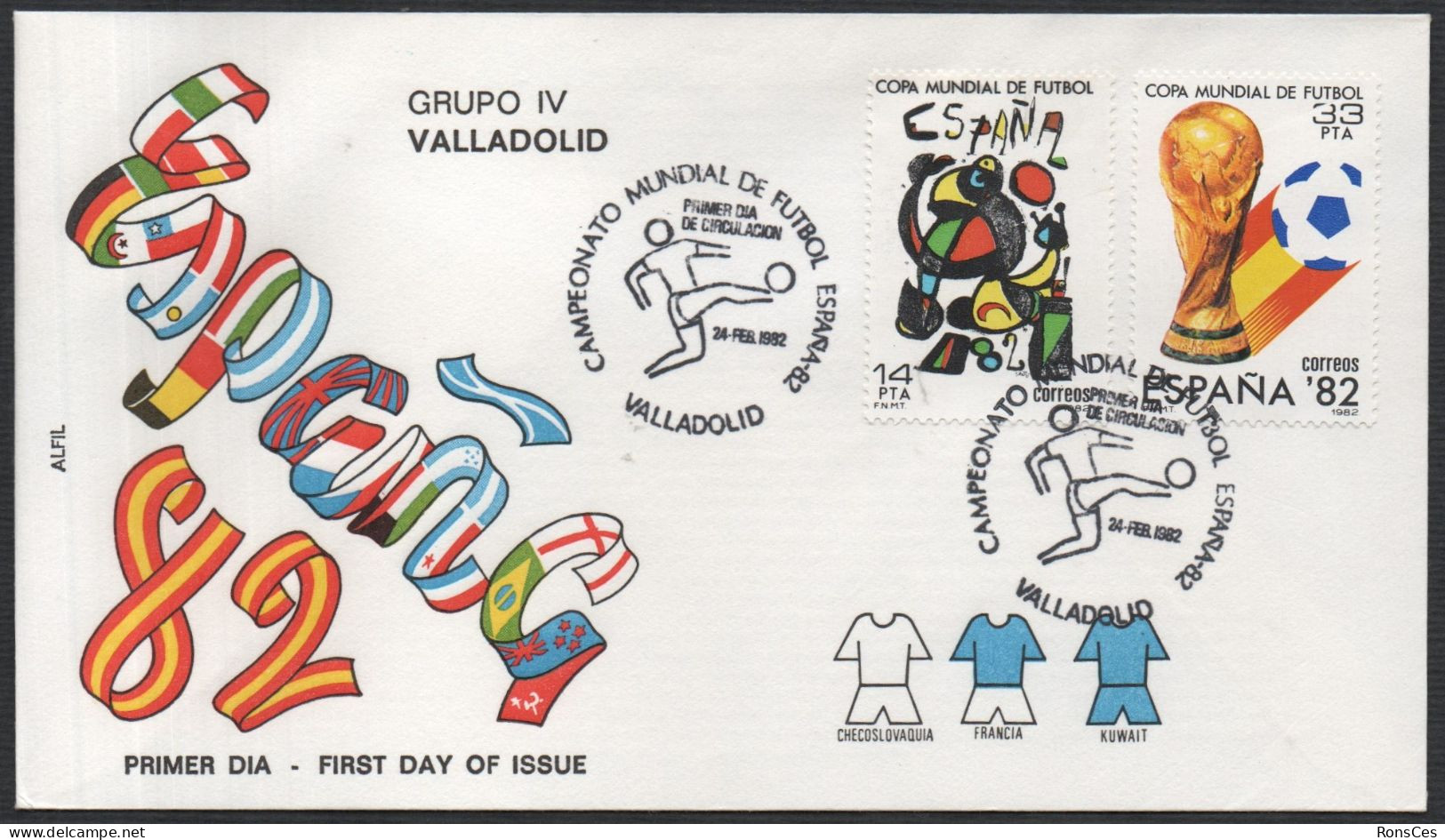 FOOTBALL - ESPAGNE VALLADOLID 1982 - CAMPEONATO MUNDIAL DE FUTBOL - GRUPO IV - FDC - A - 1982 – Espagne