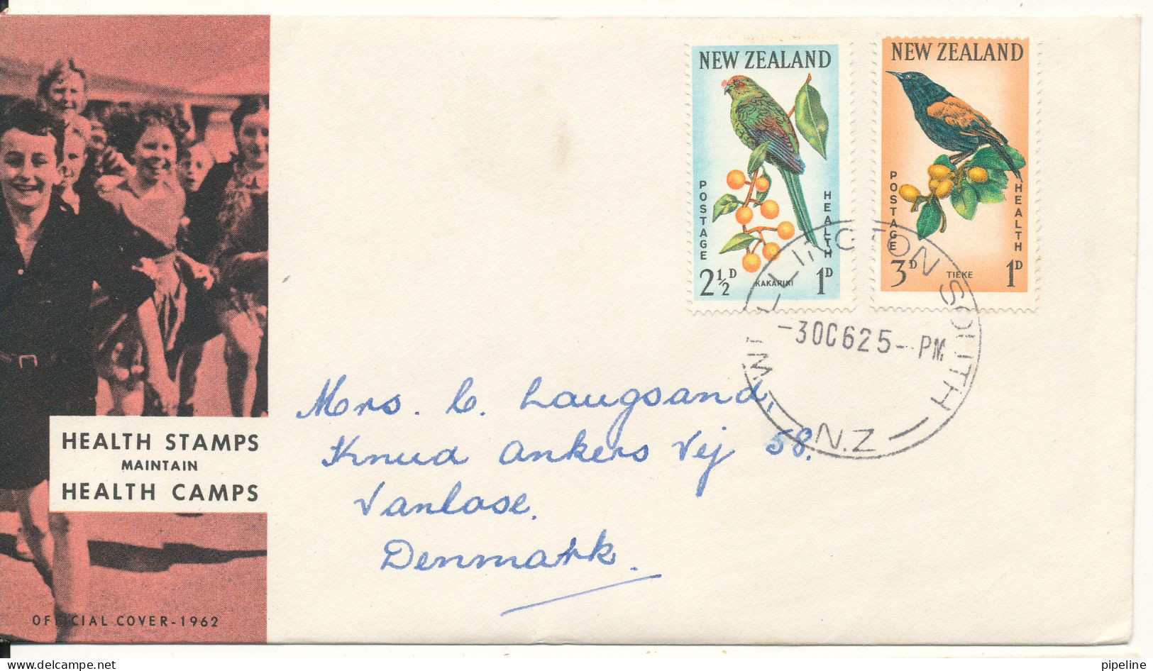 New Zealand FDC 3-10-1962 Health Stamps Complete Set Of 2 BIRDS With Cachet - FDC