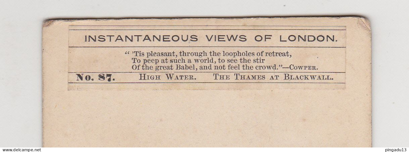 Fixe Stereoview Bareau Navire Voilier The Thames At Blackwall - Stereoscopio