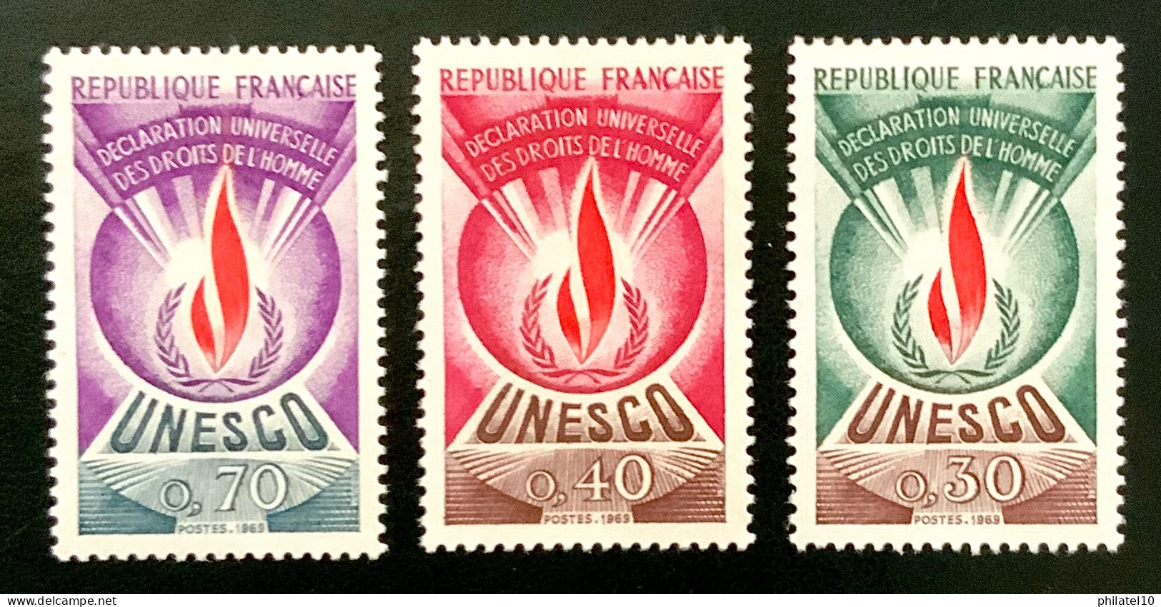 1969 FRANCE UNESCO DÉCLARATION UNIVERSELLE DES DROITS DE L’HOMME - NEUF** - Unused Stamps