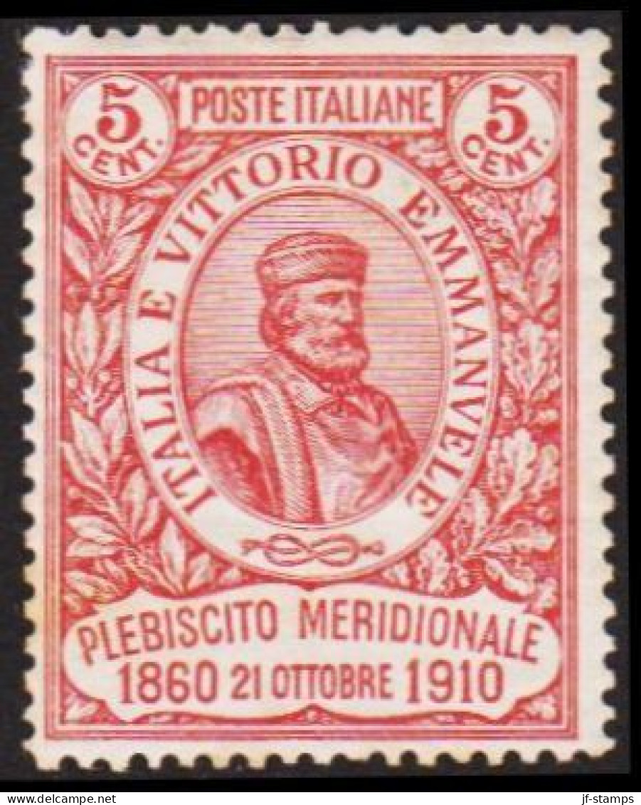 1910. ITALIA.  PLEBISCITO MERIDIONALE. GARIBALDI 5 (+5) Cmi. Hinged. (Michel 97) - JF544892 - Mint/hinged