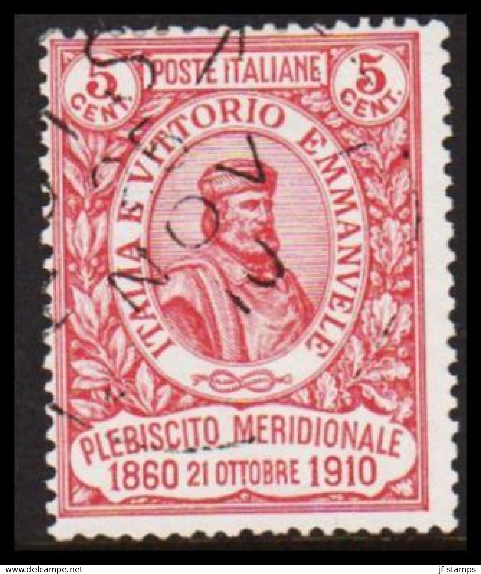 1910. ITALIA.  PLEBISCITO MERIDIONALE. GARIBALDI 5 (+5) Cmi. Fine Cancelled. (Michel 97) - JF544893 - Used
