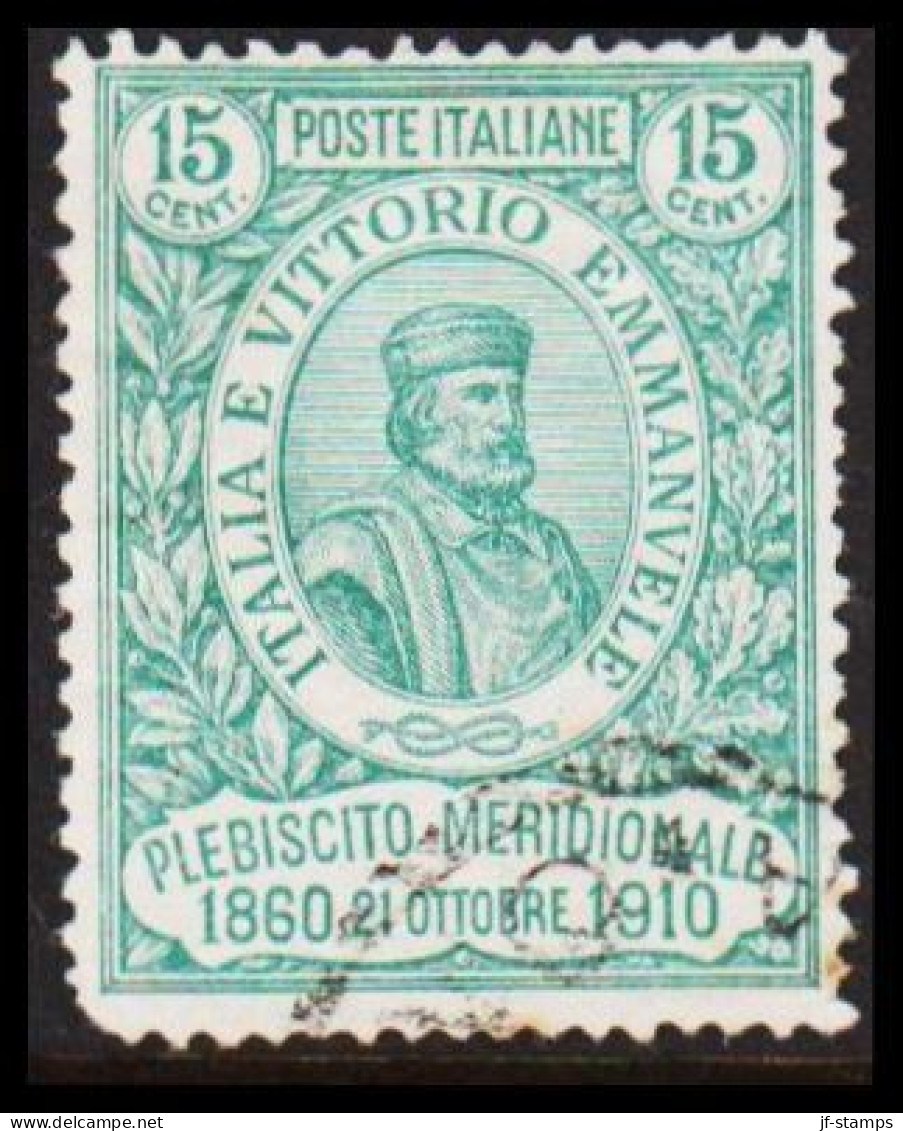 1910. ITALIA.  PLEBISCITO MERIDIONALE. GARIBALDI 15 (+15) Cmi.  (Michel 98) - JF544894 - Afgestempeld