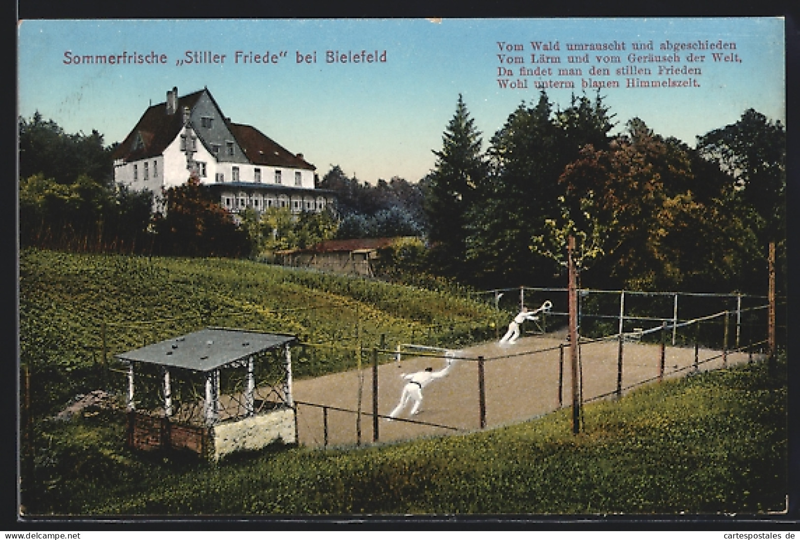 AK Bielefeld, Hotel Stiller Friede Mit Tennisplatz  - Tennis