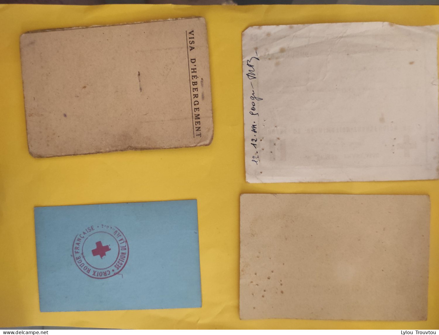 Lot De 4 Documents Transfusion Sanguine Croix Rouge Française / Militaire Militaria Auberge De La Jeunesse Laïque Nolay - Documenti