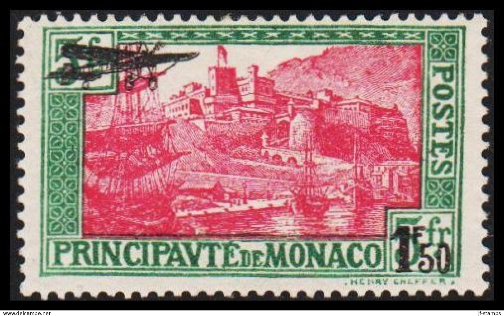 1933. MONACO. Air Mail. 1 F 50/5 Fr. Hinged.  (Michel 137) - JF544904 - Neufs