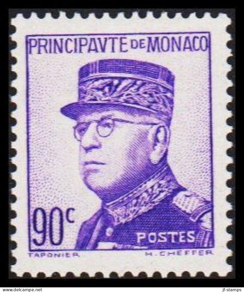 1939-1940. MONACO. Louis II. 90 C. Hinged. (Michel 175) - JF544908 - Ungebraucht