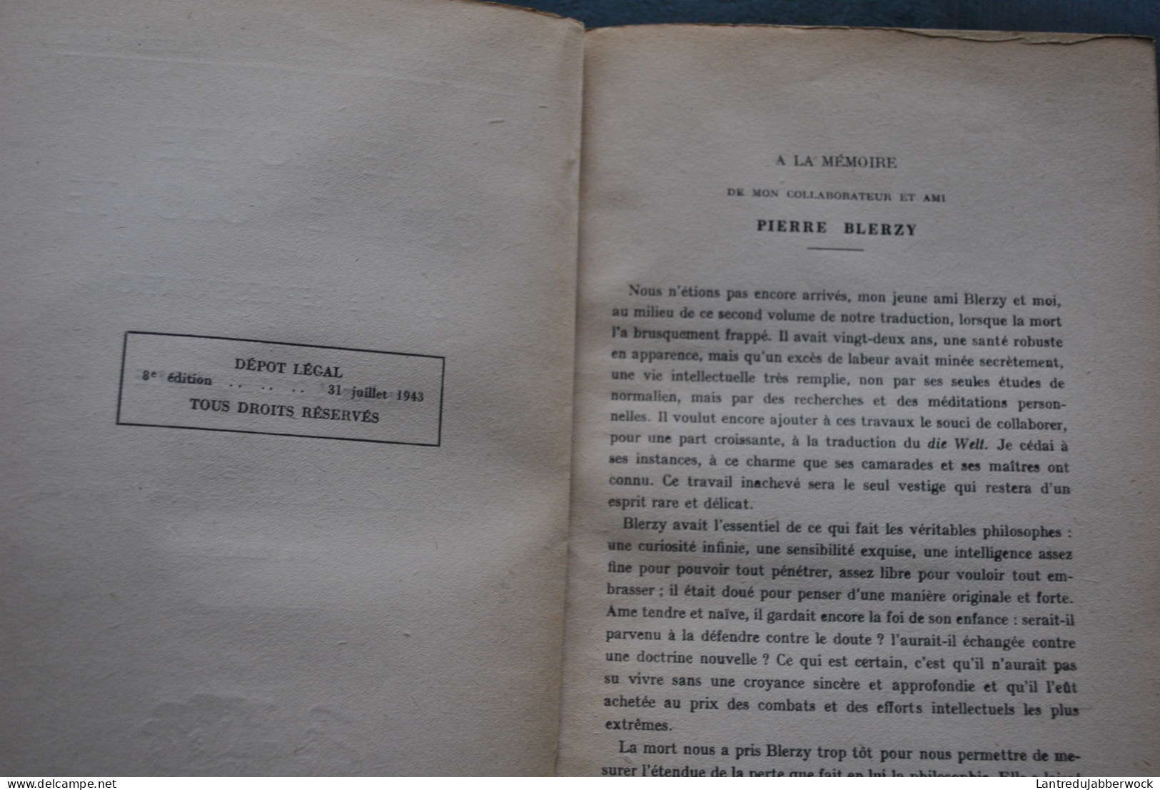 SCHOPENHAUER Arthur Le Monde Comme Volonté Et Comme Représentation T2 SEUL PUF 1943 Bibliothèque De Philosophie Philo - Psychology/Philosophy