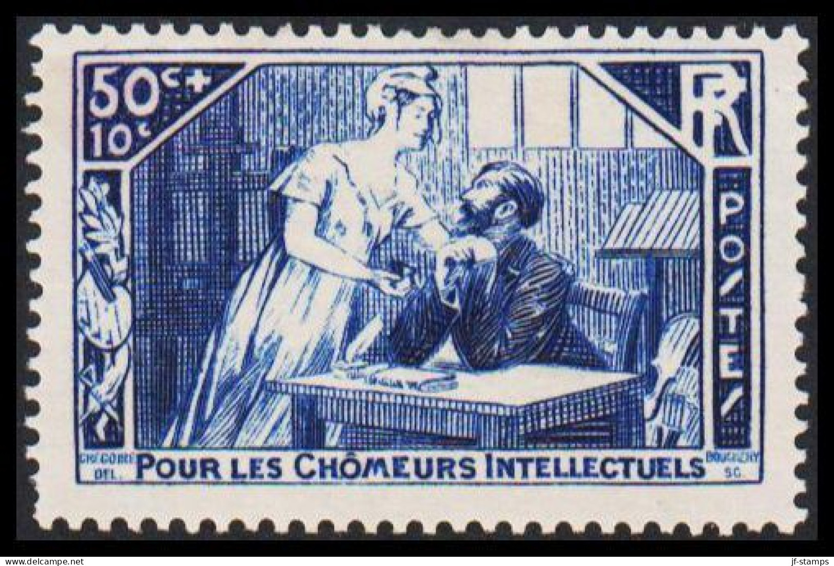 1935. REP. FRANCAISE. Intelectuals 50 C + 10 C Hinged.  (Michel 303) - JF544917 - Nuovi