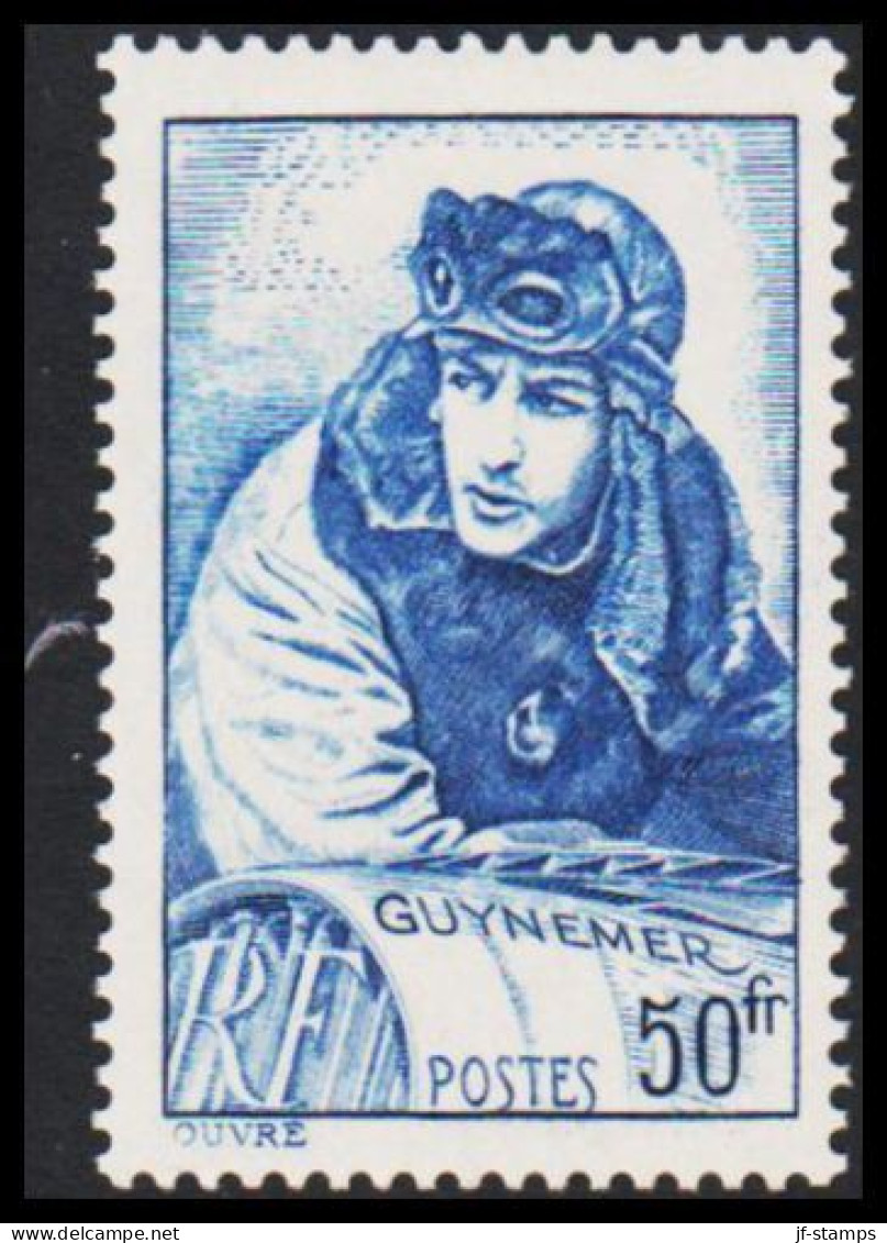 1940. REP. FRANCAISE. Georges Guynemer 50 Fr. Hinged.  (Michel 474) - JF544926 - Unused Stamps