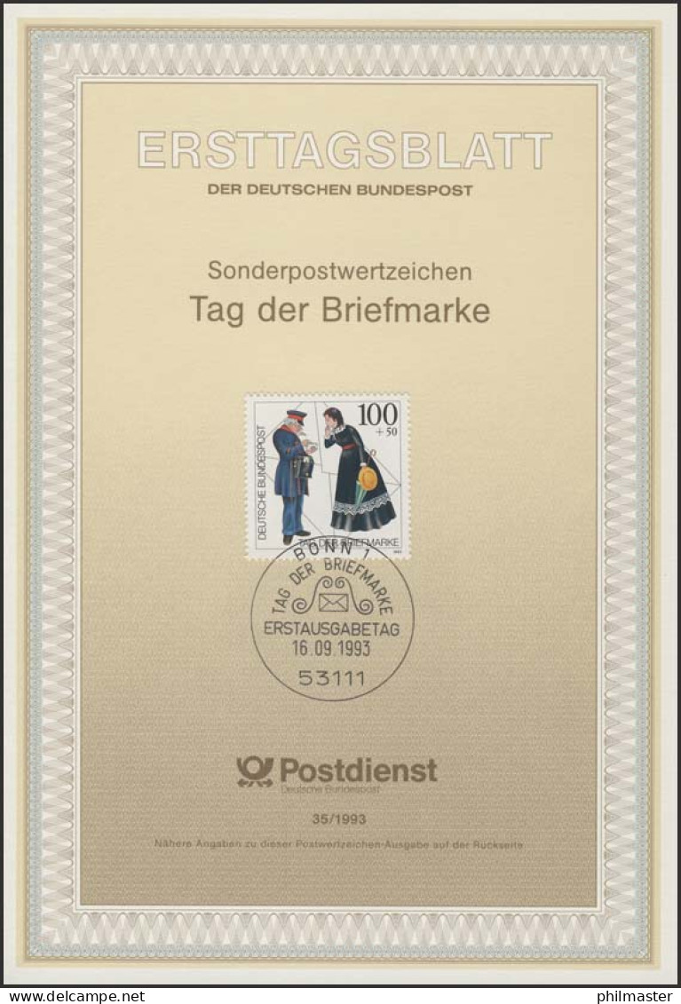ETB 35/1993 - Tag Der Briefmarke - 1991-2000