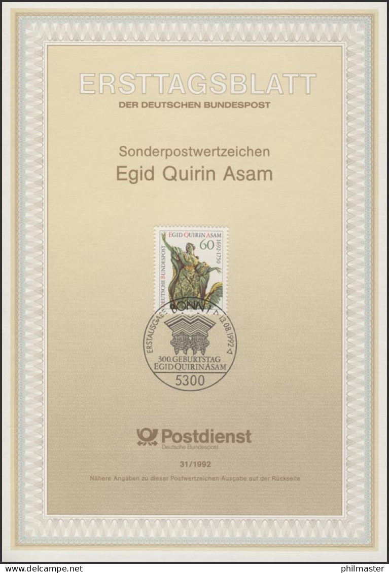 ETB 31/1992 - Egid Quirin Asam, Baumeister - 1991-2000