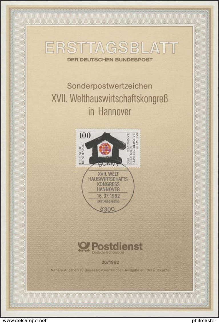 ETB 26/1992 - Welthauswirtschaftskongreß, Hannover - 1991-2000