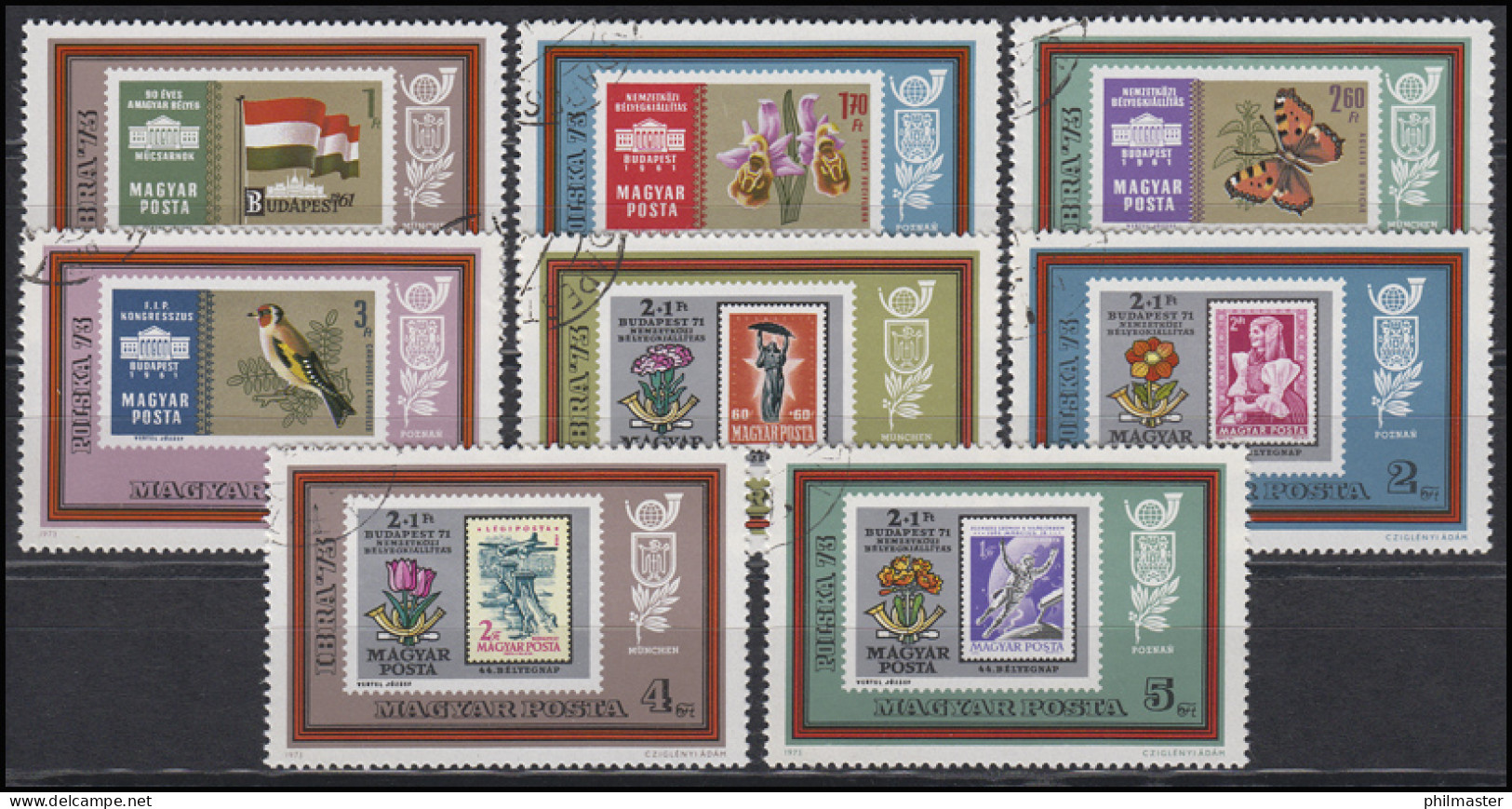Ungarn: Weltausstellung POLEN Poznań / Posen 1973 & Marken Auf Marken, Satz O - Stamps On Stamps