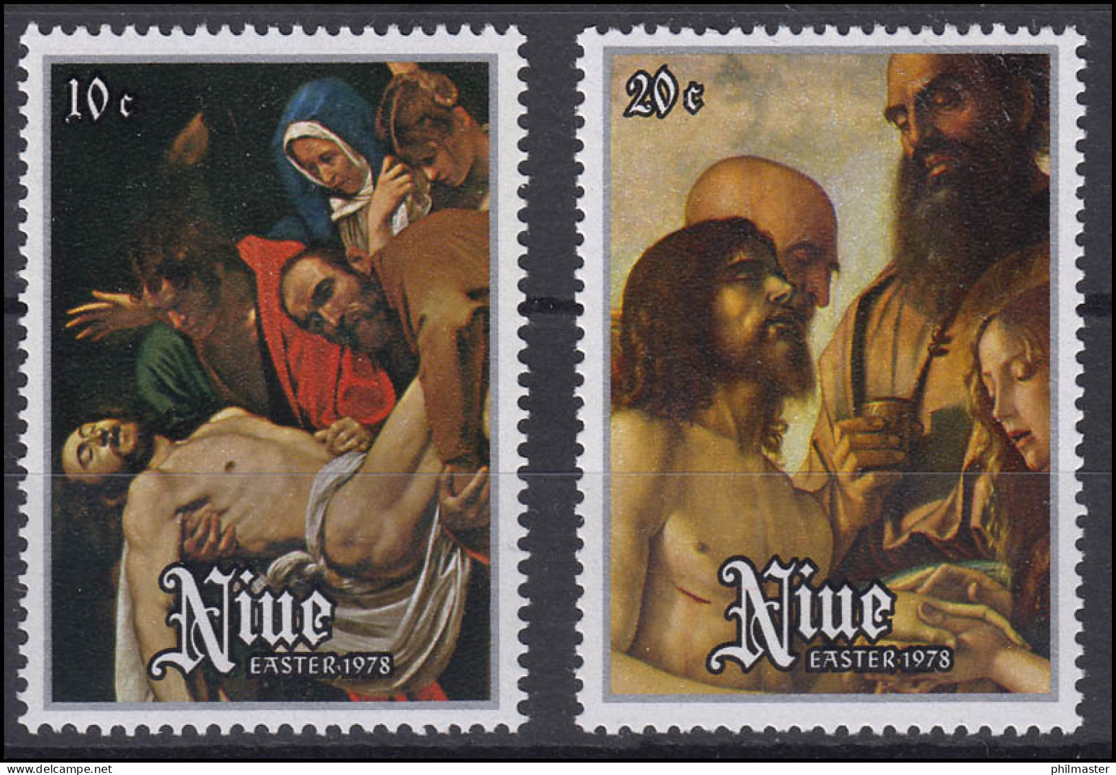 Niue: Easter & Ostern 1978 Gemälde Im Vatikan Auferstehung Christus, 2 Werte ** - Christentum