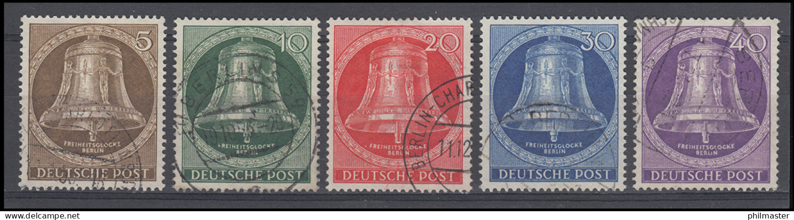 101-105 Glocke/Klöppel Mittig - Kompletter Satz Mit Sauberen Rund-Stempeln - Used Stamps