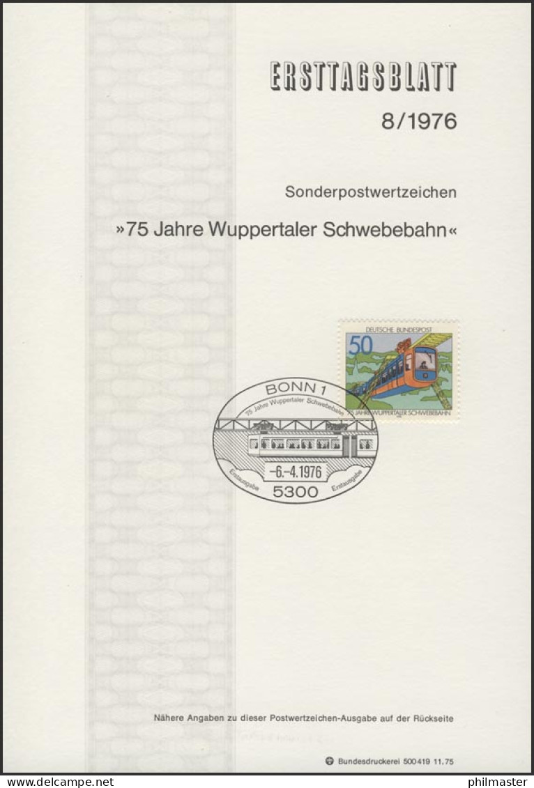 ETB 08/1976 Wuppertaler Schwebebahn - 1974-1980