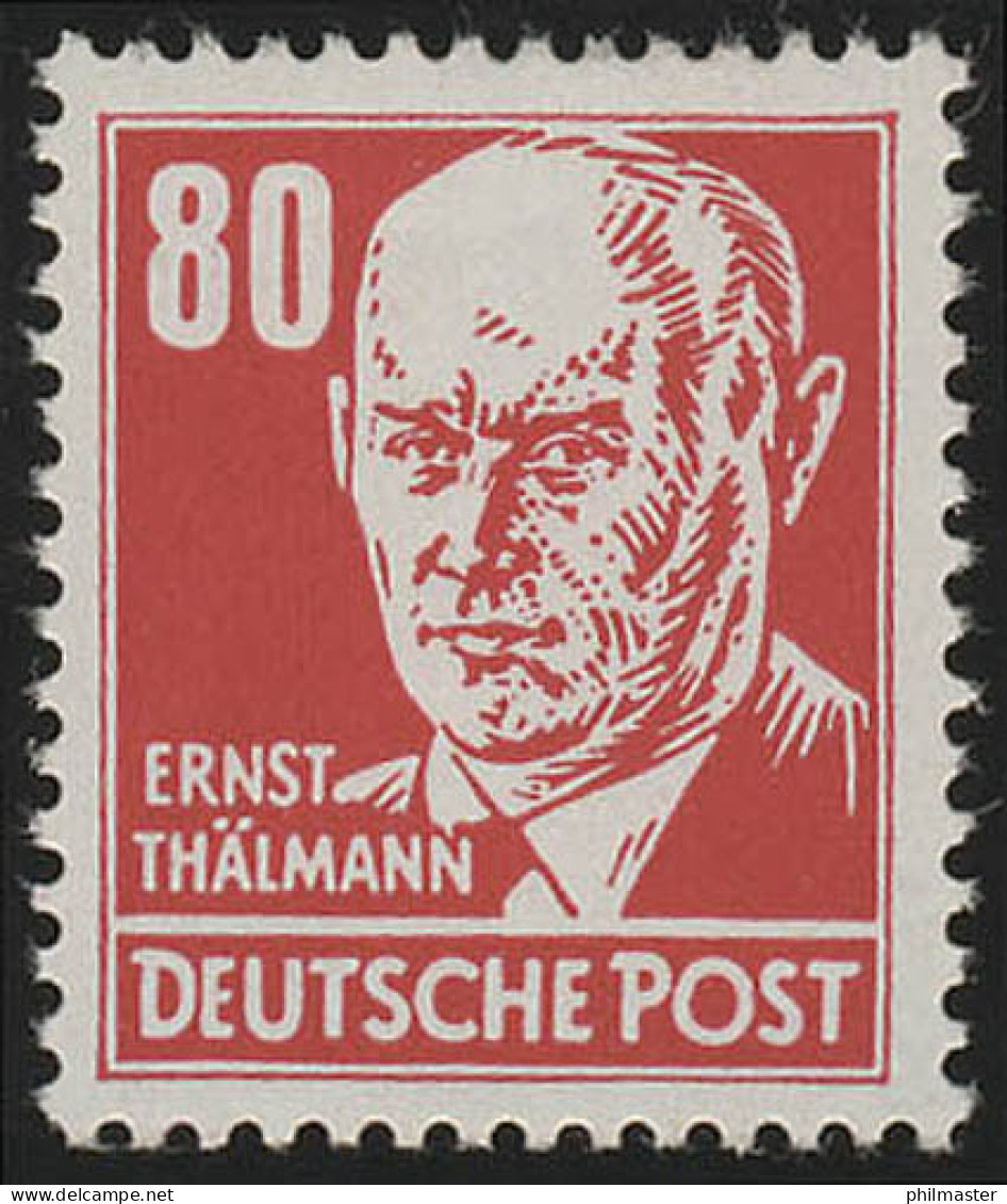 340v XI Ernst Thälmann 80 Pf Rot Wz.2 XI ** - Nuevos