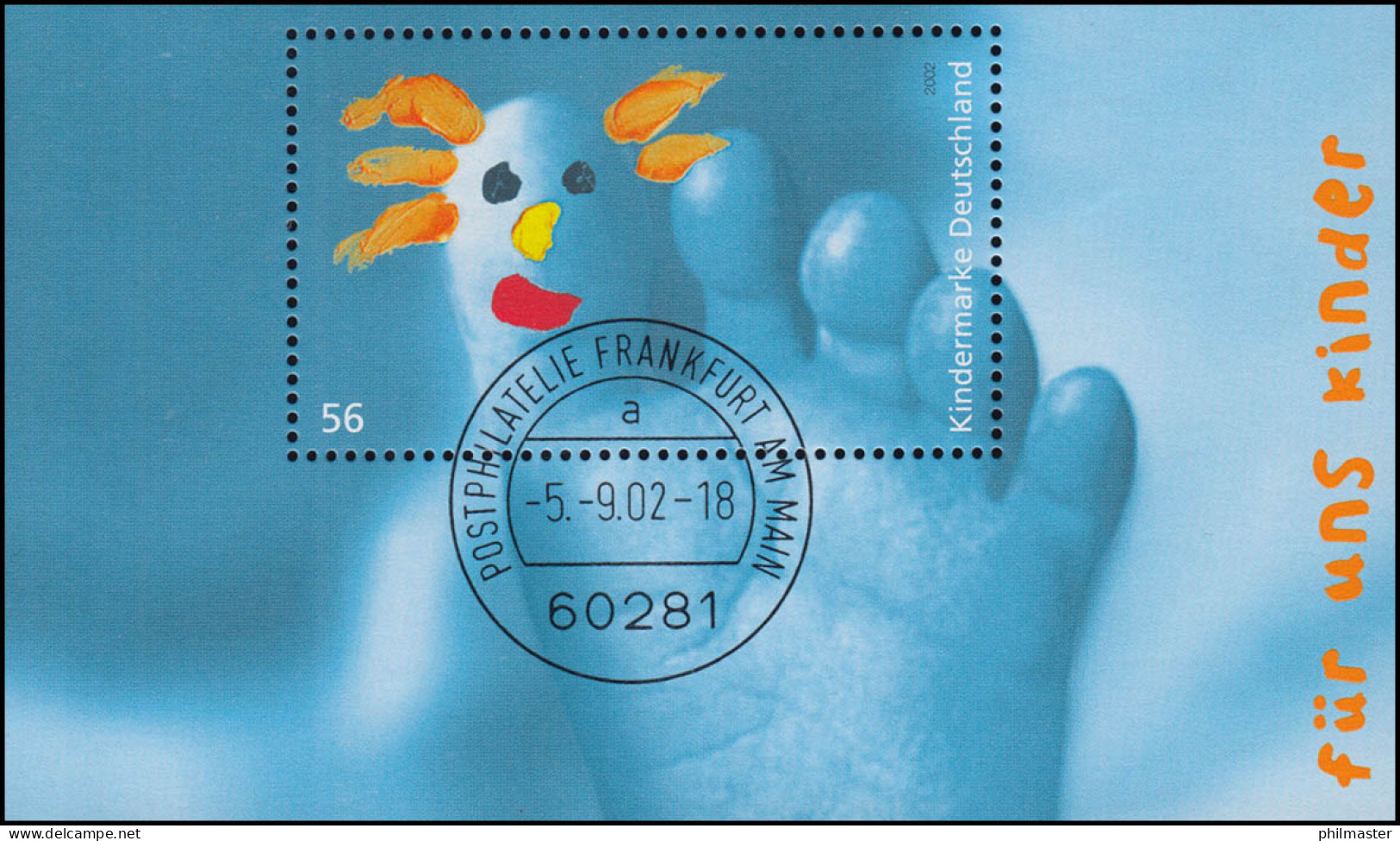 Block 60 Für Uns Kinder 2002, VS-O Frankfurt/Main 5.9.2002 - Used Stamps