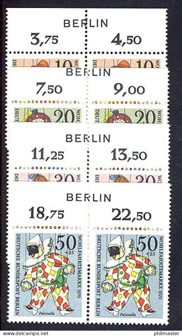 373-376 Wofa Marionetten 1970 Als OR-Paare Mit BERLIN-Zudruck, Satz ** - Unused Stamps