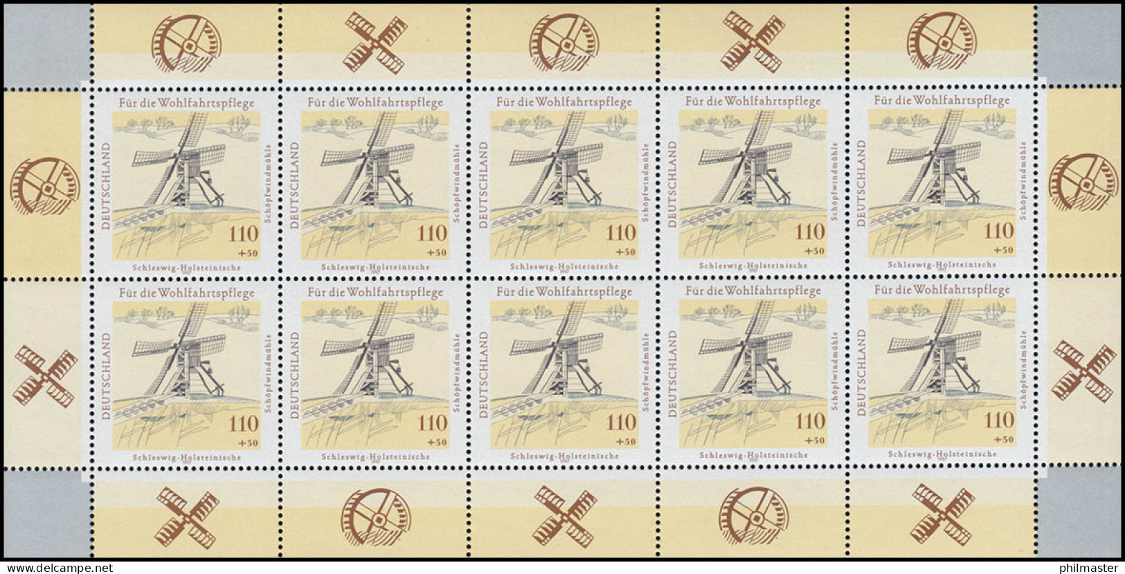 1951 Schleswig-Holsteinische Schöpfwindmühle - Kleinbogen ** - 1991-2000