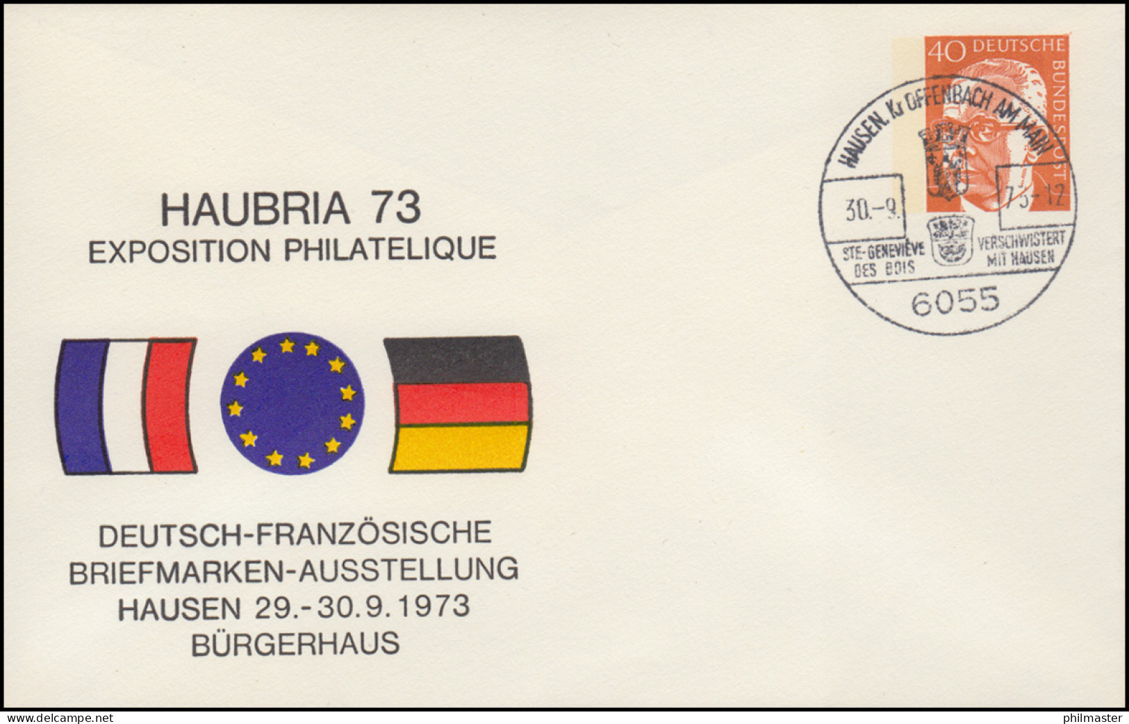 PU 53/26 HAUBRIA 72 Deutsch-französische Briefmarkenausstellung, SSt HAUSEN 1972 - Private Covers - Mint