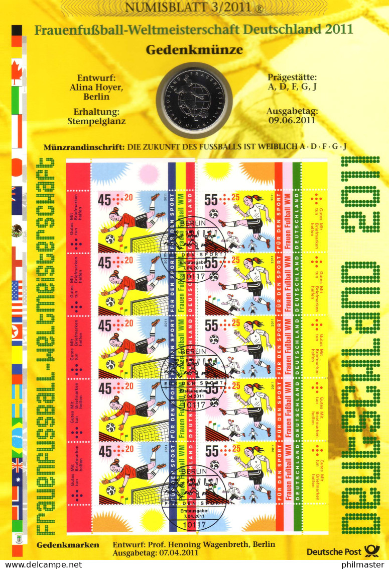 Frauenfußball-Weltmeisterschaft Münzbuchstabe D - Numisblatt 3/2011 - Coin Envelopes